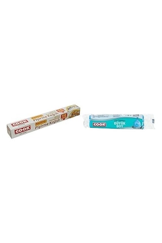 Pişirme Kağıdı Kesilmiş 16 Yaprak 42 X 37 Cm Ve Cook Çöp Torbası Büyük Boy 65 X 80 Cm 1 X 7 Adet