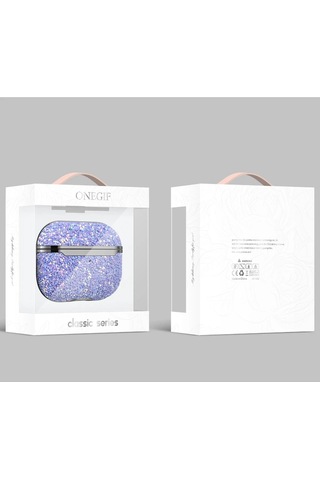 Muratech Onegif Apple Uyumlu AirPods Pro 2 2.nesil Bright Simli Apple Uyumlu AirPods Kapak - Siyah