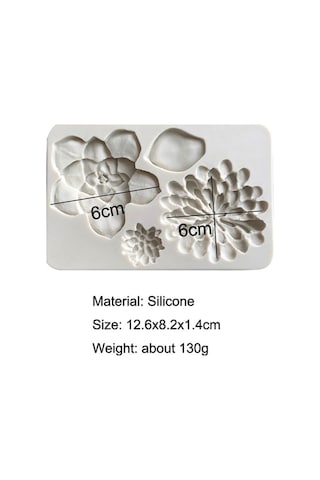 Dancemonkey 2 Adet Büyük Çiçek Desenli Çikolatalı Fondan Kek Silikon Kalıp Beyaz