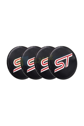 Ford St Logo Amblem Jant Göbeği 56 Mm Metal 3M Yapışkanlı 4 Adet