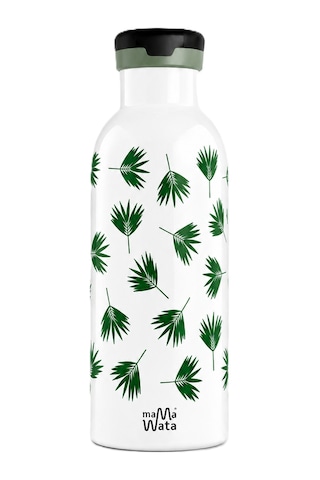 Mamawata Palm Pipetli Çocuk Termos Matara 470 Ml Paslanmaz Çelik Sızdırmaz Yalıtımlı Suluk Beyaz