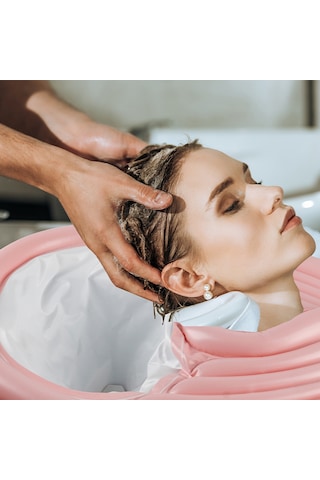 Vkemall Pembe Pvc Şampuan Leğeni, 60x47cm Boyut, Taşınabilir Ve Hafif Tasarım Düz