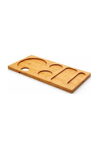 Pera - Bambu Tezgah Üstü Sunumluk Kahve Köşesi Organizer Stand Küçük 41 Cm Bambu
