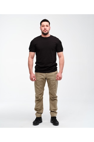 North Mountain Alfa Taktik Kolları Cırtlı Patch Takılabilen T-shirt - Pamuklu Haki Yeşili Taktik T-shirt Çok Renkli