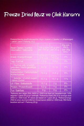 Freeze Dried Muz Çilek Mix Kova Dondurularak Kurutulmuş Muz Çilek Mix Diğer