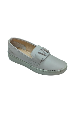 Frida 2044 Kadın Bej 37-41 Deri Tokalı Comfort Ayakkabı Bej