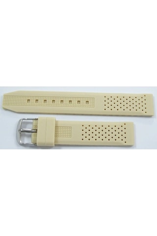 24Mm Krem Silikon Saat Kordonu Fil Dişi Saat Kayışı Toz Tutmaz