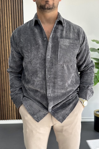 Erkek Kadife Kumaş Gömlek Füme Edw415 Füme