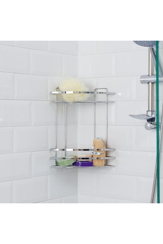 Suntel 2 Katlı Lamalı Duş Rafı Krom