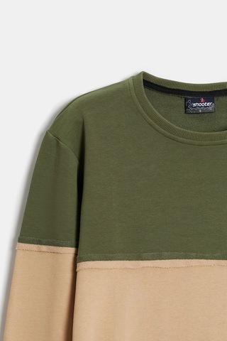 Shooter Sportwear Shooter Erkek Günlük Sweatshirt Bisiklet Yaka Regular Kalıp 3 İplik Haki