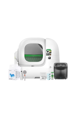 Petkit Purobot Max Pro 2 Akıllı Kedi Tuvaleti + Kedi Kumu + Su Pınarı + Tırnak Makası + Tarak + Koku Giderici + Poşet