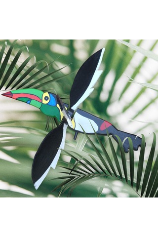 Toucan El Yapımı Ahşap Rüzgar Gülü Dış Mekan Dekoru