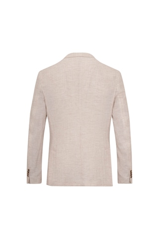 Hatemoğlu Bej Comfort Fit Mono Yaka Keten Ceket 36283 Bej