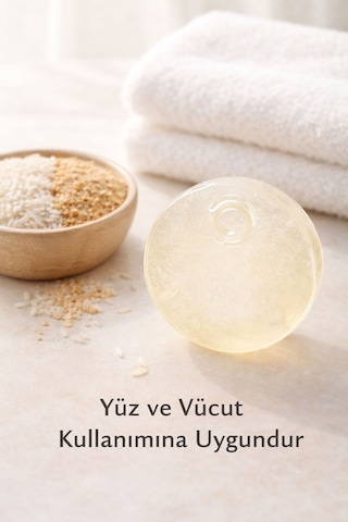 Pirinç Kepeği Özlü El Yapımı Doğal Oval Sabun - 100 Gr Pirinç Kepeği