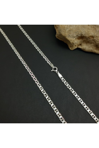 Bir Gümüş Aşkı 925 Ayar Gümüş 3 MM Barlı Model Erkek Zincir Kolye