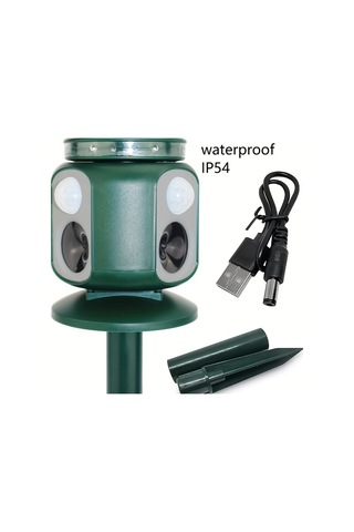 Motion003 1 Paket Güneş Enerjili Hayvan Kovucu 220 Algılama Çift Sensörlü Hareketli Led Flaş Alarm Su Geçirmez 2000mah Şarj Edilebilir