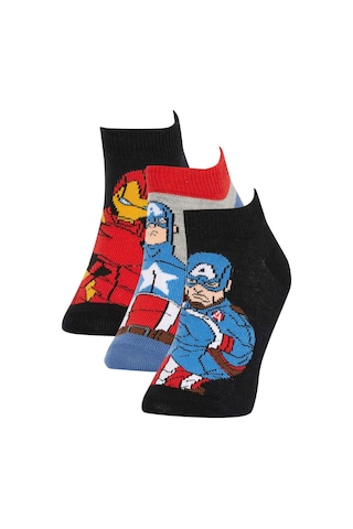 DeFacto Erkek Çocuk Marvel Avengers 3'lü Pamuklu Patik Çorap Z8967A6NSKR1