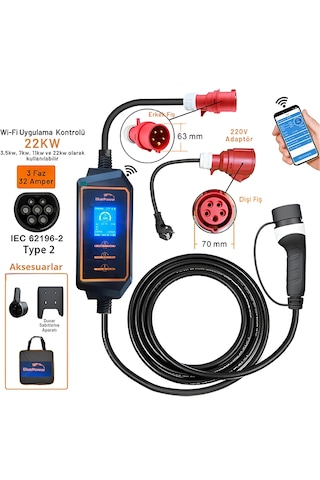 Xşarj Bluepower 22Kw Taşınabilir Araç Şarj Cihazı