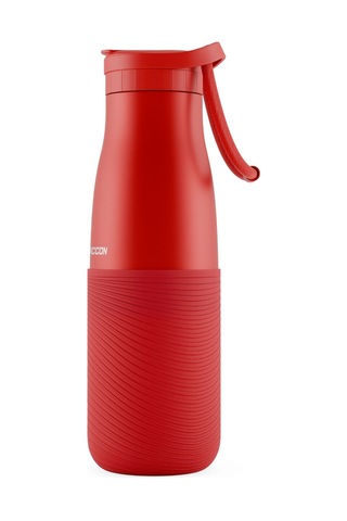 Puccon Kırmızı 500 Ml Paslanmaz Çelik Termos - Silikon Kaplı Dalga Okul, Günlük, Kamp - 50019