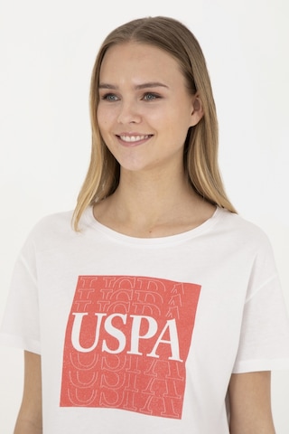 U.S. Polo Assn. Kadın Ekru Bisiklet Yaka Tişört 50282904-VR019