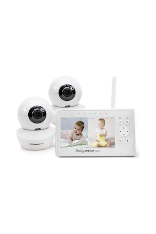 Babysense Video Bebek Monitörü, 4.3 Inç Split Ekran, 2 Kamera, Ptz Fonksiyonu, Gece Görüşü, Iki Yönlü Iletişim Kamera Sistemi
