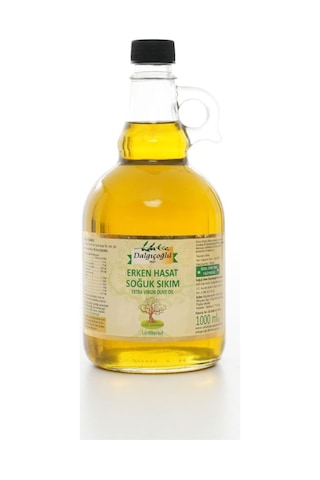 Dalgıçoğlu Soğuk Sıkım Erken Hasat Zeytinyağı Filtresiz Cam Yağdanlık 1 L