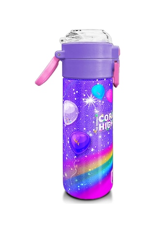 Coral High Kids Mor Unicorn Desenli Pipetli Ve Direkt İçim Çelik Termos 500 Ml 31837 Gök Mavisi