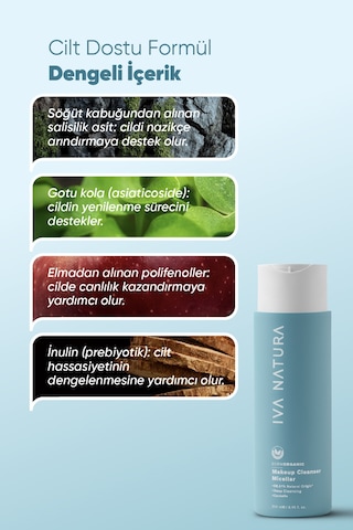 Iva Natura Cilt Tonu Eşitleyici Arındırıcı Makyaj Temizleme Suyu 250 ML