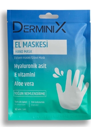 Derminix Aloe Vera Özlü Hyaluronik Asit & Vitamini E İçerikli Nemlendirici El Maskesi 2'li