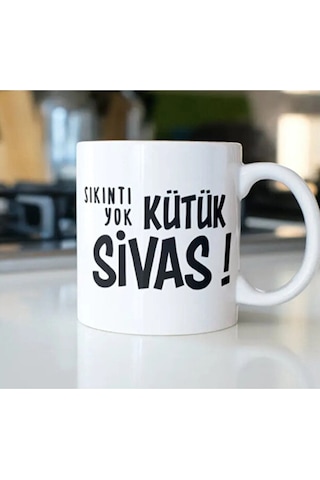 Sıkıntı Yok Kütük Sivas Kupa Bardak Beyaz