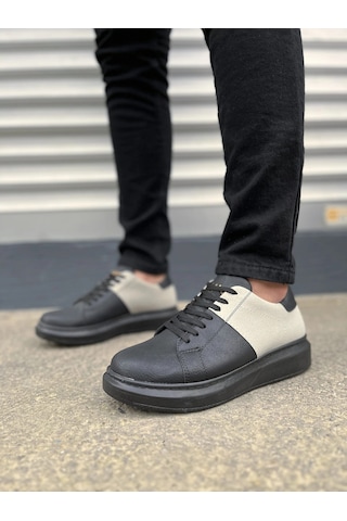 Mevese Tsoob Bağcıklı Cilt Süet Erkek Günlük Rahat Taban Sneaker Ayakkabı - Gri Siyah - Gri