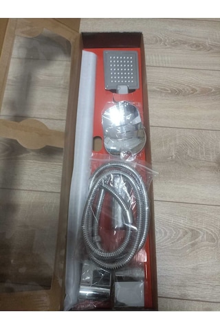 Sürgülü Duş Seti Kare Krom Lüks Krom