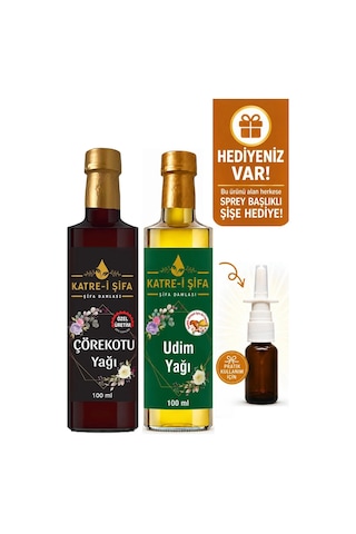 Katre-i Şifa Çocuklar için Udim Yağı ve Soğuk Sıkım Çörek Otu Yağı Seti 2'li