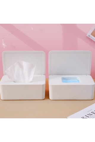 Novahub Taşınabilir Maske & Islak Mendil Kutusu - Toz Geçirmez, Tek Kullanımlık, Ev/dış Mekan/kişisel Tercih Beyaz