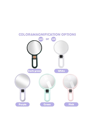 Qingmipy 10x/15x Büyütmeli Çift Taraflı Taşınabilir Katlanır El Aynası - Mor Renk Seçeneği İle Pratik Ve Şık Mor