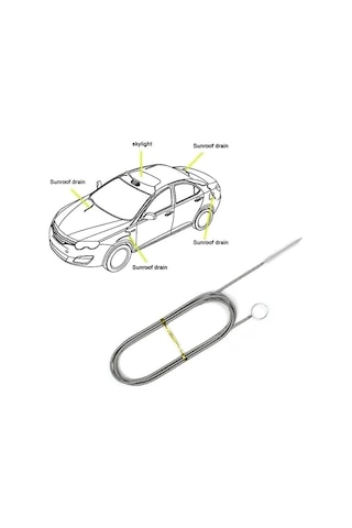 Sunroof Gider Temizleme Teli 150cm Universal Sunroof Temizleme Fırçası Çubuğu