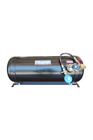 Karavan Lpg Tankı Yatay 60 Litre Tak Kullan Hazır Set Siyah