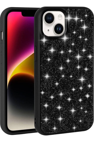 Apple Uyumlu iPhone 13 Parlak Taşlı Tasarım Pırlanta Csk Zore Kılıf-pembe