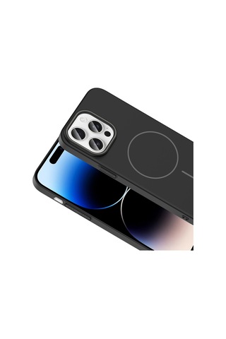 Ariatech Apple Uyumlu iPhone 14 Pro Max Kılıf Magsafe Şarj Özellikli Ruby Silikon Kapak - Lacivert Lacivert
