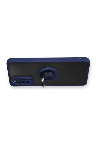 Xiaomi Redmi Note 11 Kılıf Montreal Yüzüklü Silikon Kapak - Lacivert Düz Renkli