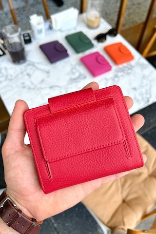 Premium Gift Rose Box - Miosa Vizon Hakiki Deri Kadın Cüzdan Siyah Gül Kutusu Vizon