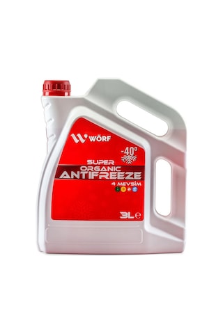 Wörf Organik Kırmızı 3 LT Antifriz -40°c Korozyon Önleyici