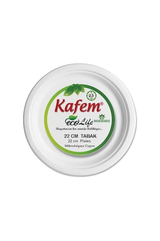 Kafem Ekolojik Karton Tabak 22 CM 25 Adet