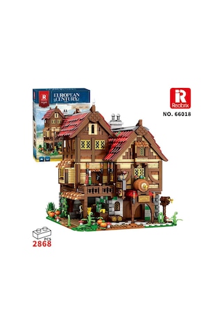 Reobrix 66018 Orta Çağ Bistrosu Yaratıcı Yapı Blok Seti Building Blocks Medieval Bistro -2831 Parça