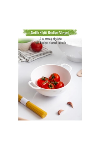 Akrilik Beyaz Mini Pirinç Süzgeçi & Bakliyat Süzgeçi 3 Su Bardağı Ölçülü Çok Renkli