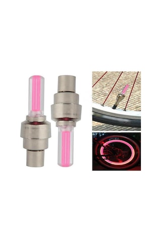 Piranha Pembe Led Işıklı Lastik Sibop Kapağı 2li