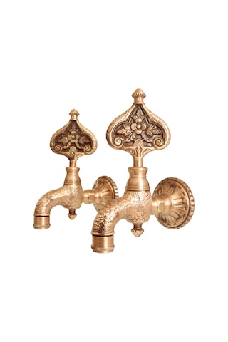 Fkn İkili Desenli Perlatörlü Antik Osmanlı Musluk Bronz