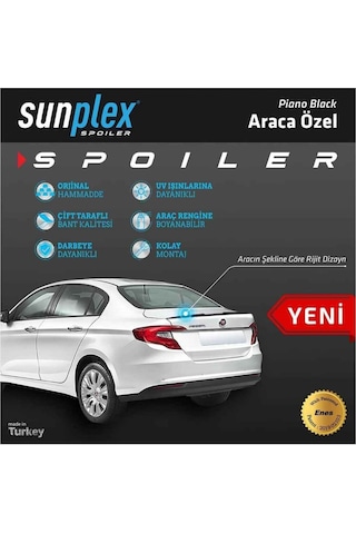 Fiat Egea Sedan Piano Black Spoiler 2015-2020 Arası Sunplex