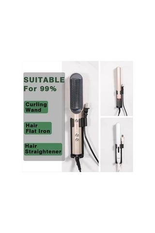 Xurunkeji Saç Kıvırma Makinesi Alüminyum Duvara Monte Tutucu Düzenleyici Depolama Rafı Çeşitli Kıvırcık Saç Çubuklarına Uygun Gri Gri