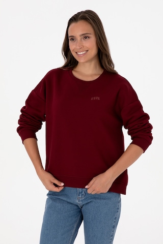 U.S. Polo Assn. Kadın Bordo Şardonlu Bisiklet Yaka Basic Sweatshırt 50313586-VR014